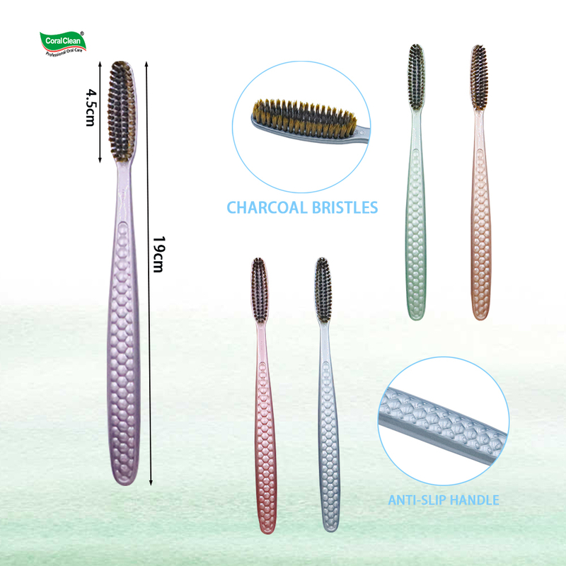 Long Head Adult Toothbrush Family Package 5pcs Tooth Brushes Set Anti-slip Handle