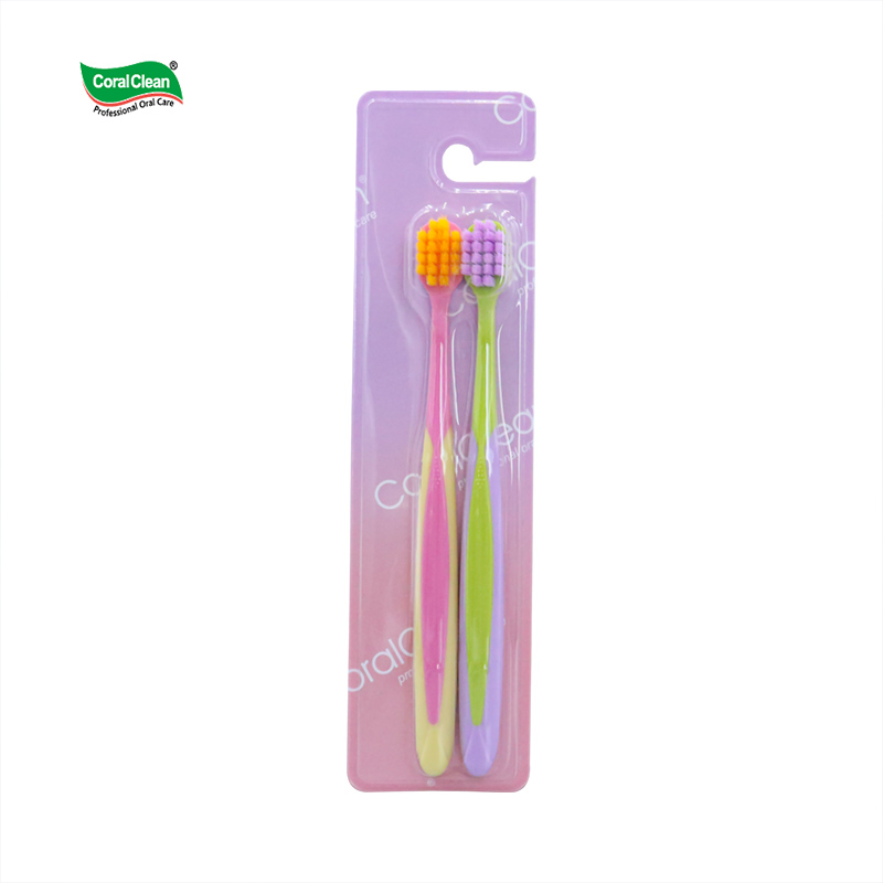 Beautiful Plastic Adult Toothbrush Manual With Personalized Logo Color Contrast Design OEM Toothbrush Supplier