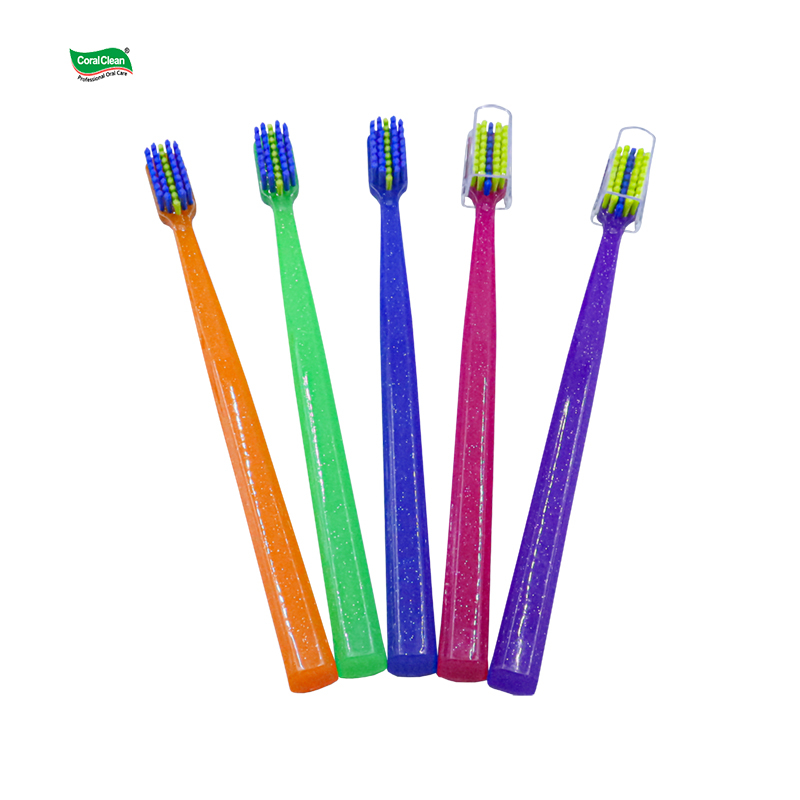 Wholesale Adult Orthodontic Toothbrush Shining Handle U Shape Bristles Ortho Brushes