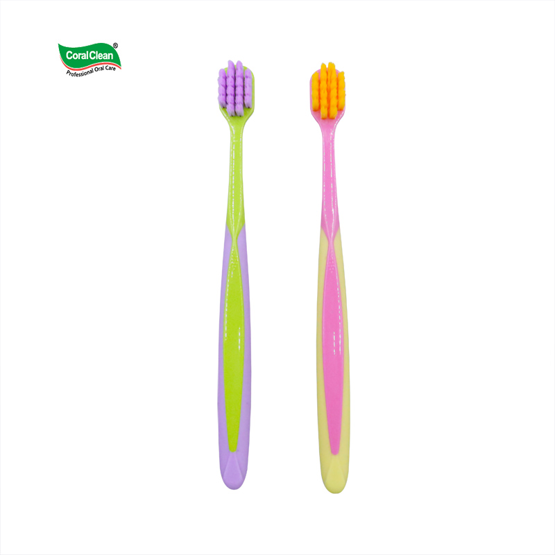 Beautiful Plastic Adult Toothbrush Manual With Personalized Logo Color Contrast Design OEM Toothbrush Supplier