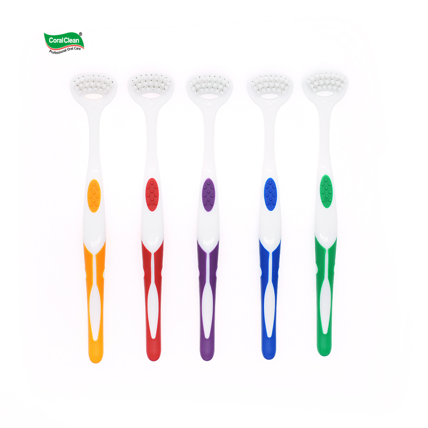 High Quality Tongue Coating Cleaner Double Head Soft Rubber Brush for Home Use Individually Packaged