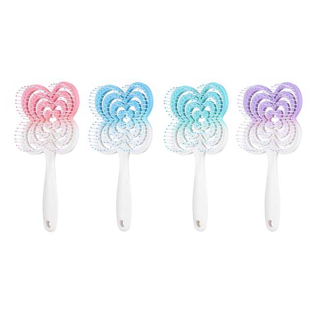 Custom Vibrant Gradient Color Lucky Clover Hair Comb for Women Detangling and Styling Wholesale & OEM Service Available