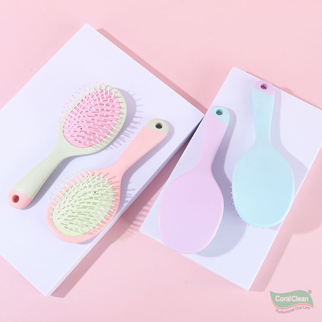High Rebound Air Cushion Comb Anti-Static Massage Hair Brush with Soft Ball-Tipped Bristles Portable Detachable Cleaning Tool
