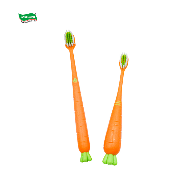 Carrot Style Stand-Up Children Toothbrushes Above 2 Years Old Kids Teeth Brush