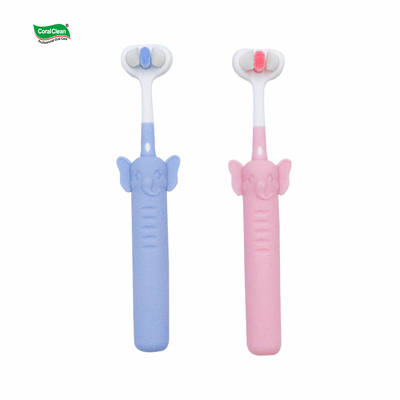 Three Sided Toothbrush Soft Bristles Children Toothbrush Anti-slip Handle Baby and Toddler 10000 Bristles Kids Brush