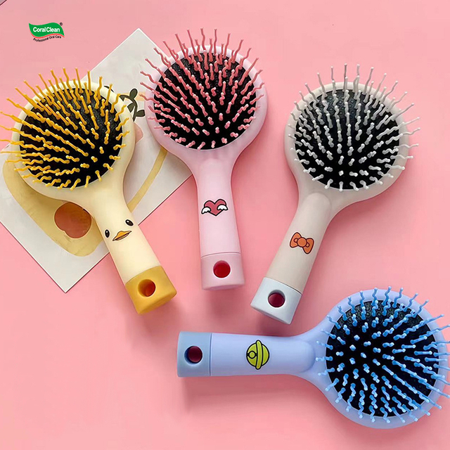 High Quality Mini Cartoon Airbag Comb Massage Hair Brush Home Cute Air Cushion Comb with Mirror