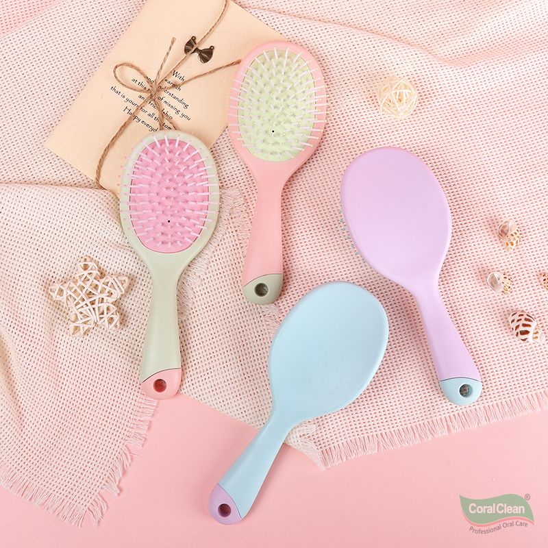 High Rebound Air Cushion Comb Anti-Static Massage Hair Brush with Soft Ball-Tipped Bristles Portable Detachable Cleaning Tool