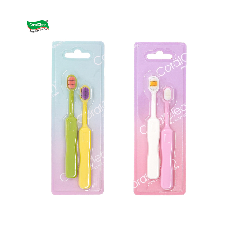 Wholesale Children Toothbrush Soft Bristles with Multiple Bristles Double Pack Kids Toothbrushes for 3-6 Years Old