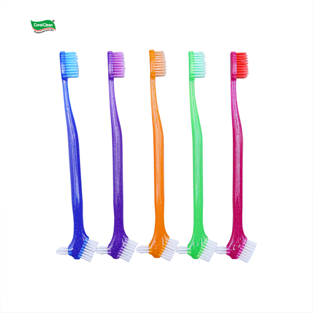 Dental Oral Care Double Head V Shape Orthodontic Toothbrush Denture Brush Deep Cleaning