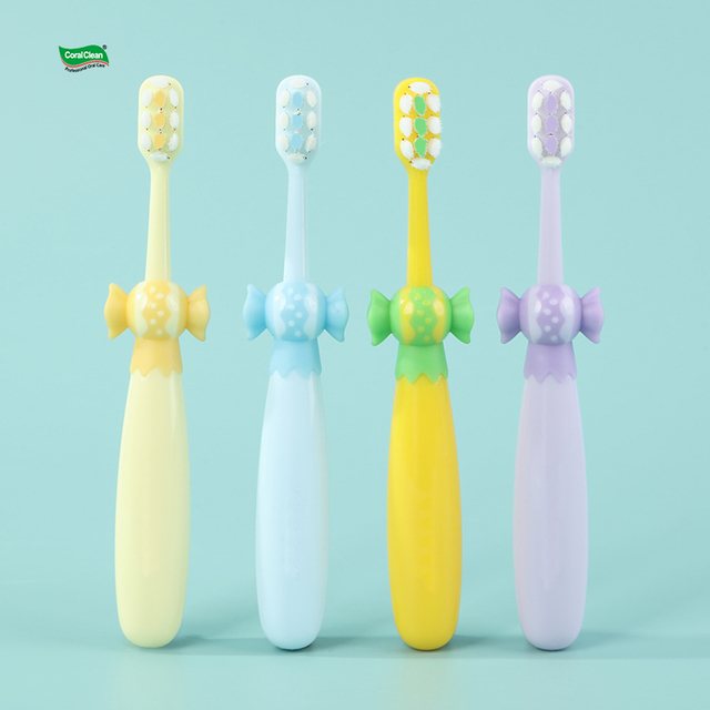 Wholesale OEM ODM Nylon Bristles PP Handle Kids Toothbrush Candy Shape Macaron Colors Customizable for Oral Care Home Use