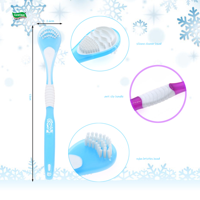 High Quality Tongue Cleaner Double Head Plastic Tongue Brush Deep Cleaning the Tongue Coating and Oral Cavity