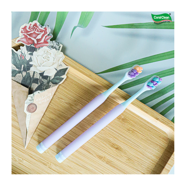 Colorful Multi-fiber Adult Toothbrush 2-piece Set Soft Bristles Protects Gums
