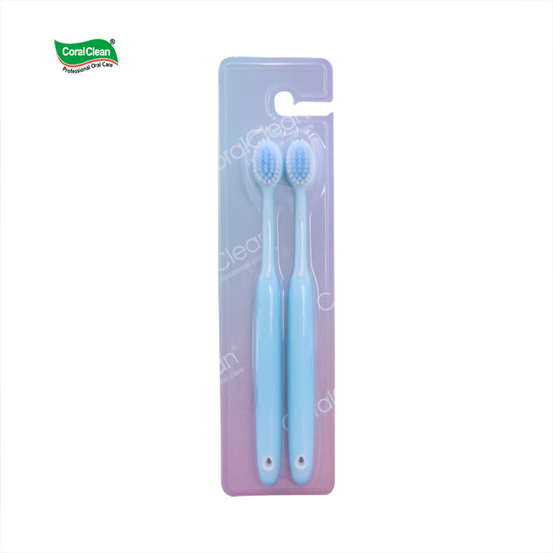 Wholesale Plastic Adult Toothbrush 2 Pieces Pack Soft Bristles Cleaning Teeth Colorful Brushes