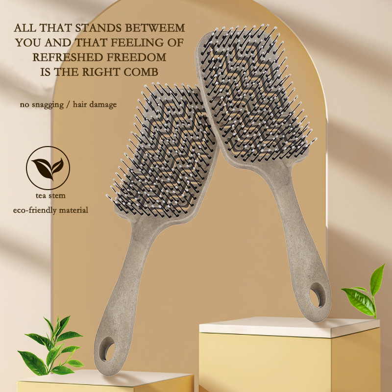 Antique-style Square Hollow Tea Stems Hair Comb with Floral Carving for Traditional Updo Hairstyles