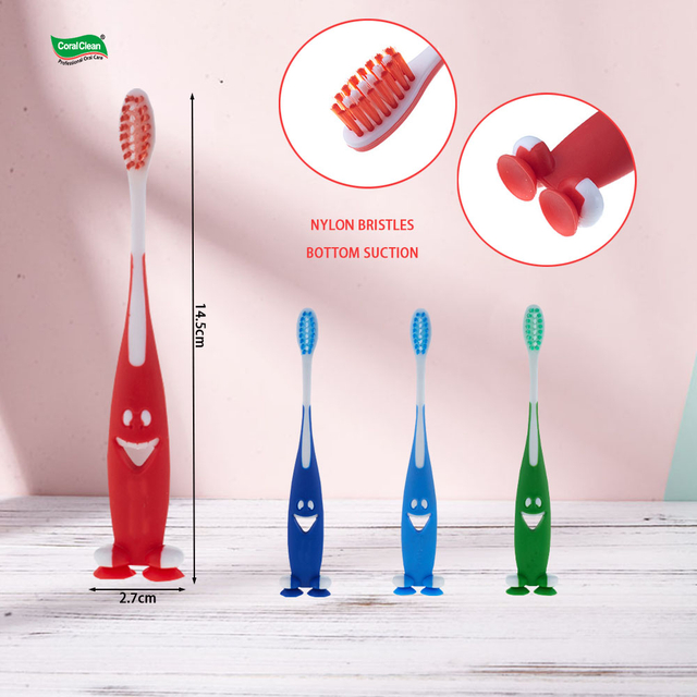 Smile Children Toothbrush with Suction Wholesale Cute Kids Tooth Brush