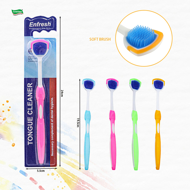 Mouth Cleaning Oral Care Tongue Scrubber Fresh Breath Tongue Wiper Silicone Cleaner