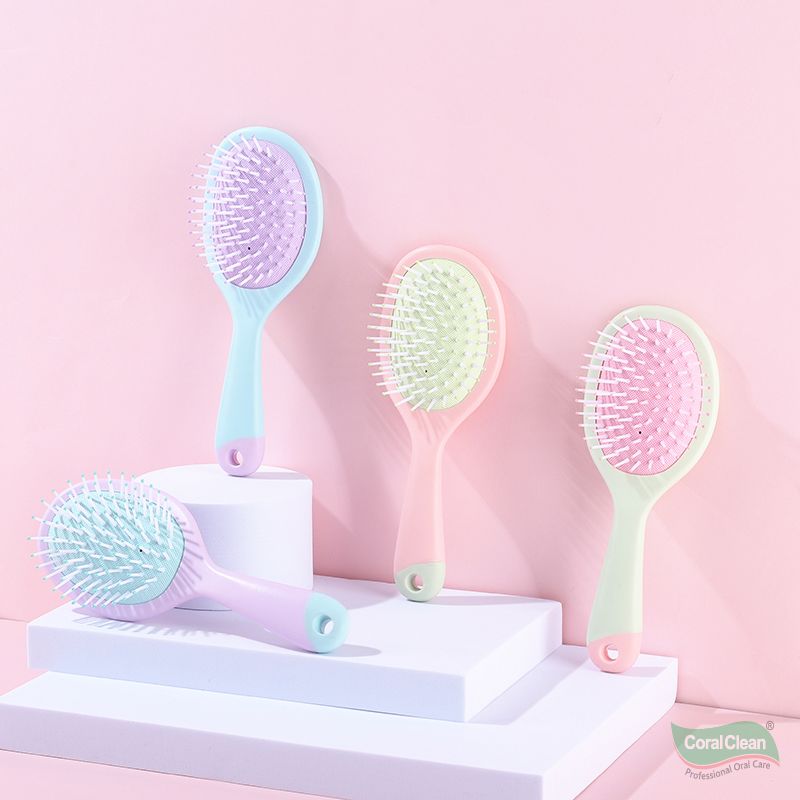 High Rebound Air Cushion Comb Anti-Static Massage Hair Brush with Soft Ball-Tipped Bristles Portable Detachable Cleaning Tool