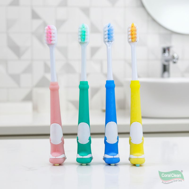 Cute Cartoon Dinosaur Shape Soft BPA-Free Bristle Non-slip Grip Manual Child Toothbrush for Kid Toddlers Gift Children Oral Care