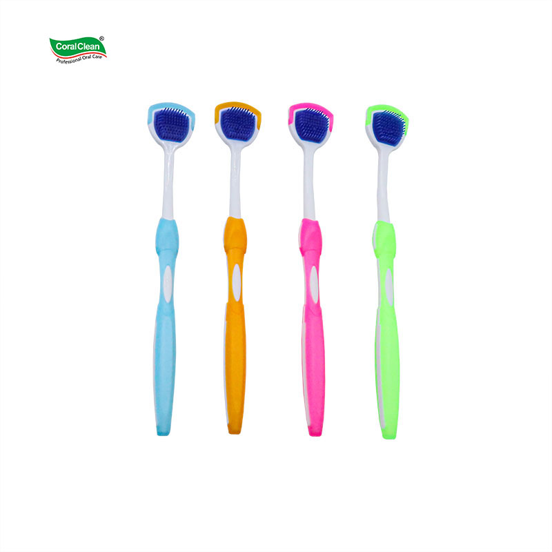 Oral Care Silicone Brush Tongue Cleaning Tool Scraper Tongue