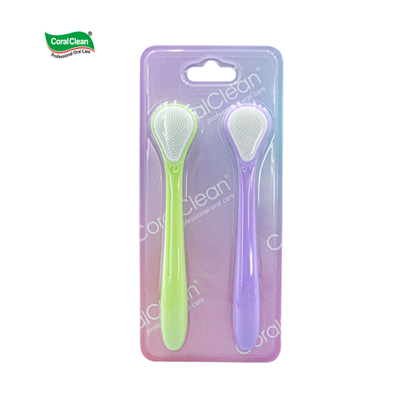 Tongue Cleaning Tool Tongue Coating Brush 2-piece Set Travel Daily Tongue Scraper