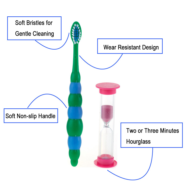 Wholesale Children Toothbrush Set with Hourglass Brushing Teeth Regularly Kids Tooth Brushes