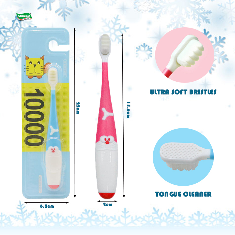 Children's Toothbrush with Soft Bristles and Fine Filaments Over 3 Years Old 10000 Extra Soft Bristles Kids Toothbrush