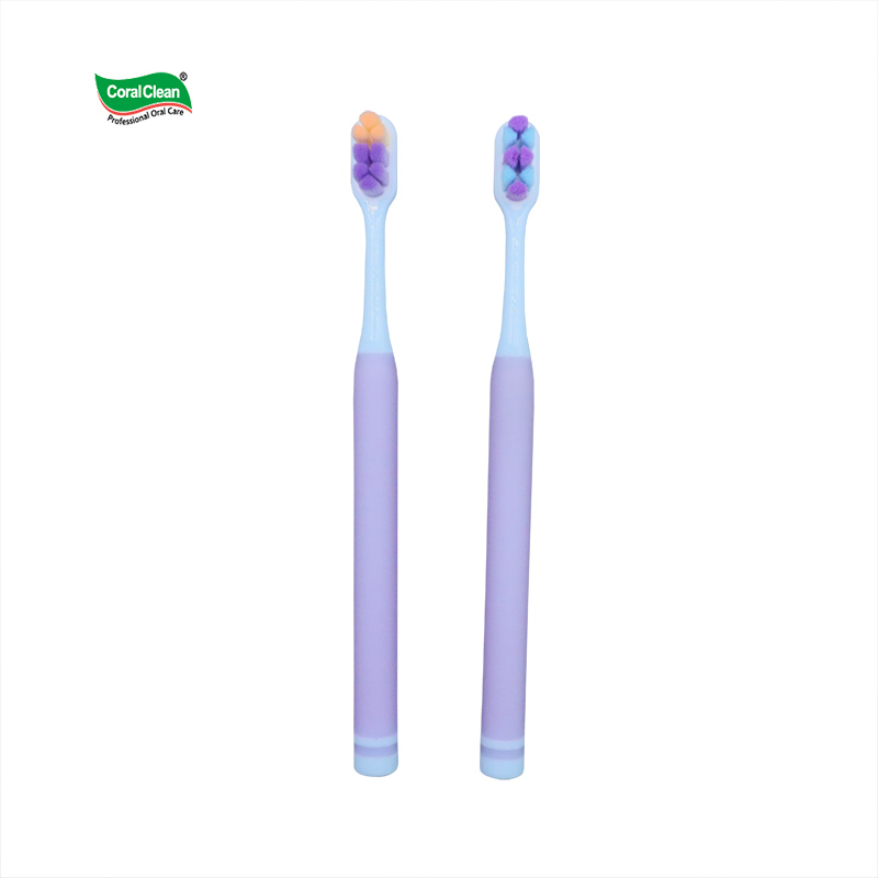 Colorful Multi-fiber Adult Toothbrush 2-piece Set Soft Bristles Protects Gums