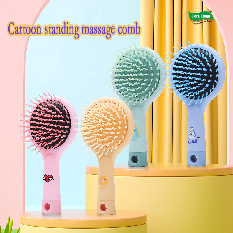 High Quality Mini Cartoon Airbag Comb Massage Hair Brush Home Cute Air Cushion Comb with Mirror