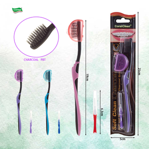 Orthodontic Cleaning Toothbrush Set V-shape Ortho Toothbrush with Interdental Brush