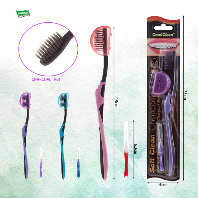 Orthodontic Cleaning Toothbrush Set V-shape Ortho Toothbrush with Interdental Brush
