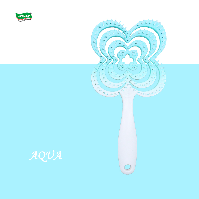 Custom Vibrant Gradient Color Lucky Clover Hair Comb for Women Detangling and Styling Wholesale & OEM Service Available