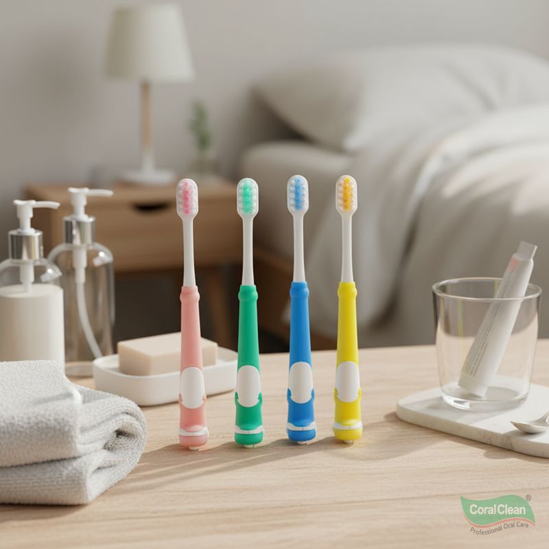 Cute Cartoon Dinosaur Shape Soft BPA-Free Bristle Non-slip Grip Manual Child Toothbrush for Kid Toddlers Gift Children Oral Care