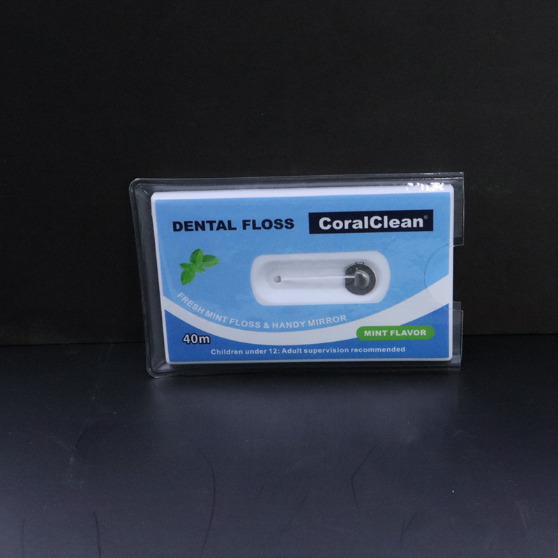 Wholesale Credit-Card Sized Floss Container Pocket Travel Dental Floss Cards Nylon Waxed Mint Floss Pick Dispenser with Mirror