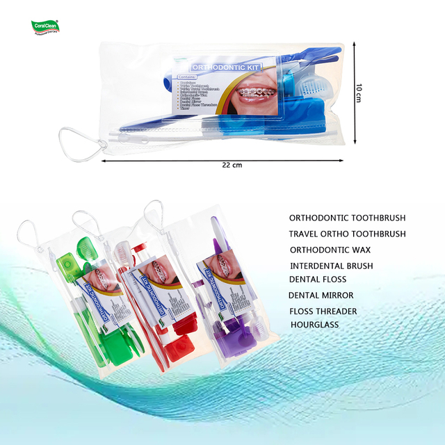 Composite Dental Hygiene Kit Orthodontic Survival Kit Tool Travel Set