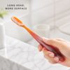 Long Head Adult Manual Toothbrush PETG Handle Nylon Bristles Tongue Scraper Texture Daily Cleaning