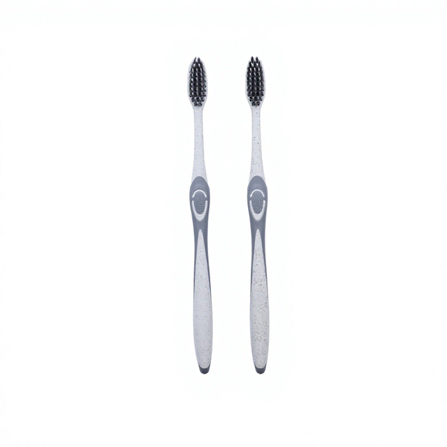Dental Care Manufacturer Eco Wheat Straw Handle Nylon Tapered Soft Bristles Adult Toothbrush Custom Packaging Home Travel