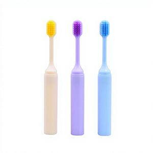 Portable Foldable Travel Toothbrush Soft Nylon Bristles PP Handle Adult Oral Care for Business Trips