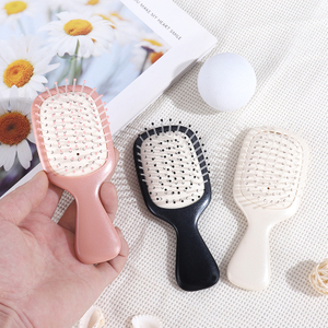 Portable Mini Hair Brush Travel Pocket Comb Scalp Massager Air Cushion Nylon Bristles Detangling for Wet and Dry