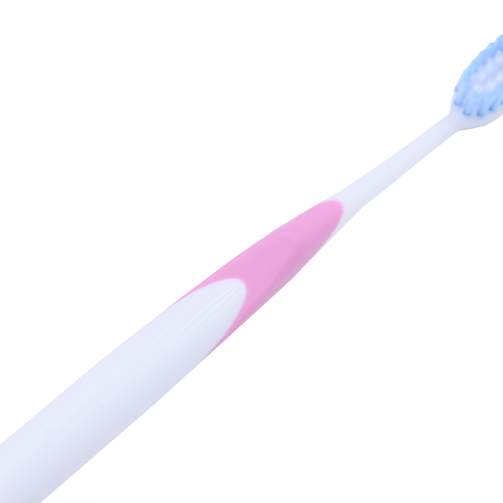 Adult Toothbrush DuPont Bristles PP TPR Handle Pink Soft Bristle Daily Cleaning
