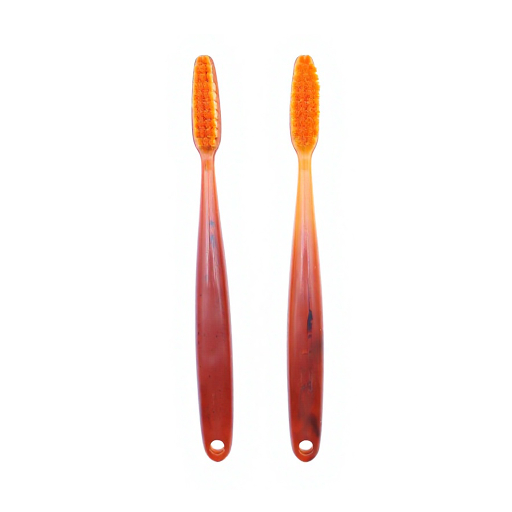 Long Head Adult Manual Toothbrush PETG Handle Nylon Bristles Tongue Scraper Texture Daily Cleaning