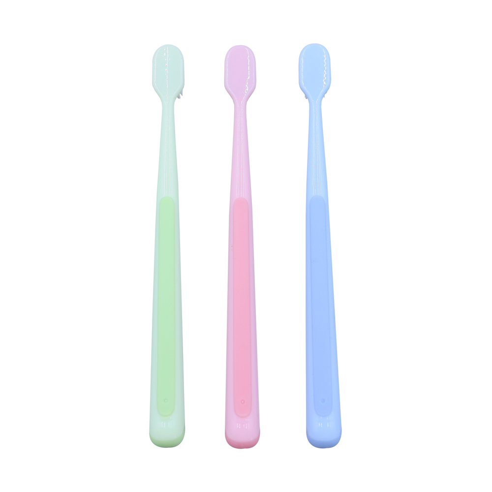 Pink Blue Green Soft Bristles Adult Toothbrush Nylon Tapered Bristles Anti Slip Handle Regular Size for Home Use
