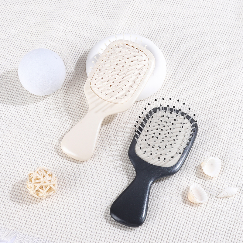 Portable Mini Hair Brush Travel Pocket Comb Scalp Massager Air Cushion Nylon Bristles Detangling for Wet and Dry