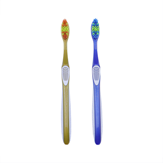 Custom Logo Supplier Nylon Bristles PP TPR Handle Dual Material Soft Grip Adult Toothbrush Dental Oral Care Home Travel