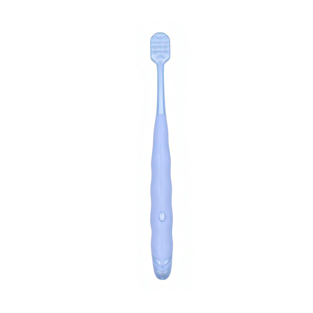 Custom Logo Light Blue Adult Manual Toothbrush with Soft Nylon Bristles and Ergonomic TPE Handle for Home Oral Care