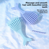 New Mermaid-Inspired Hollow-Out Shell-Shaped Octopus Comb Bamboo Handle TPEE Teeth-Volumizing Smoothing Tangle-Free Comb