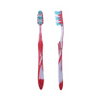 OEM ODM Custom Factory Direct Supplier Nylon Tapered Spiral Bristles Red Adult Toothbrush Transparent PETG Handle Home Travel