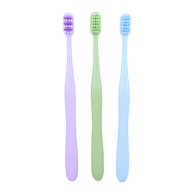 Adult Soft Bristle Toothbrush Dual Color Nylon Brush PP Handle Family Oral Care Home Use