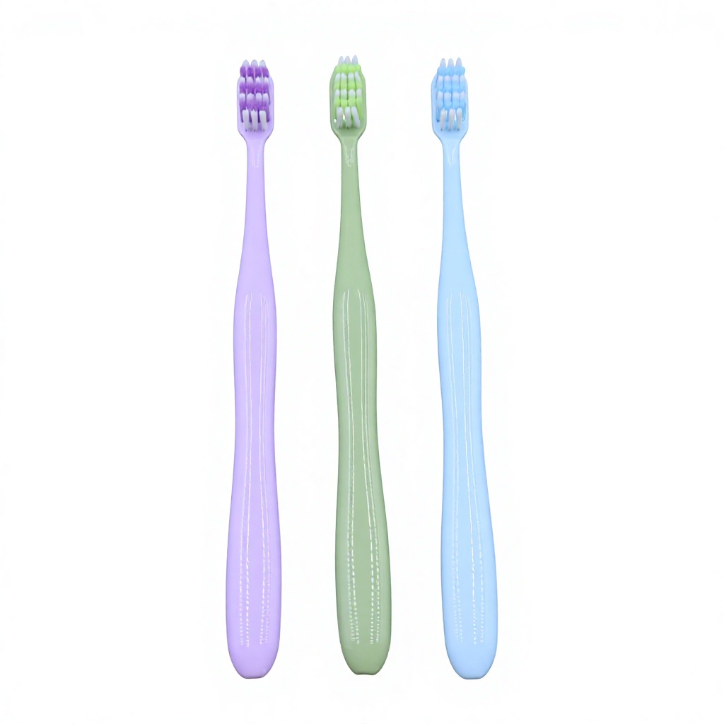 Adult Soft Bristle Toothbrush Dual Color Nylon Brush PP Handle Family Oral Care Home Use