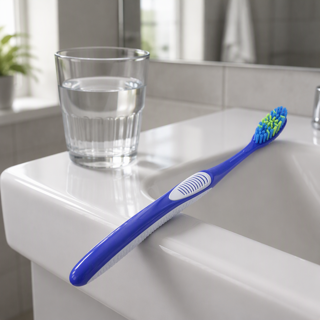 Custom Logo Supplier Nylon Bristles PP TPR Handle Dual Material Soft Grip Adult Toothbrush Dental Oral Care Home Travel