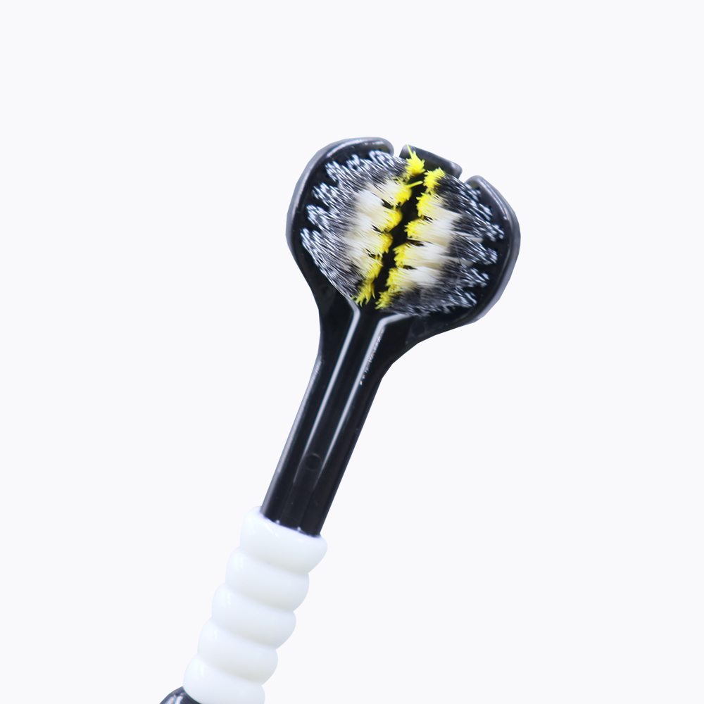 Wholesale Triple Head Manual Toothbrush Nylon Tapered Bristles PP Handle for Effective Daily Home Use Oral Hygiene